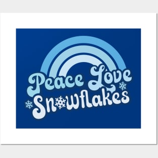 PEACE LOVE SNOWFLAKES Posters and Art